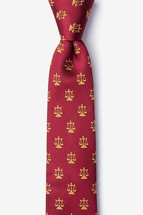 Justice Served Burgundy Skinny Tie
