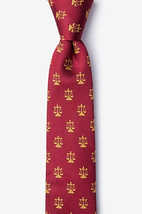 _Lawyer Tie Burgundy Skinny Tie_
