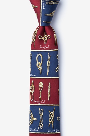 _Nautical Knots Burgundy Skinny Tie_