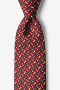 The Buck Starts Here Burgundy Tie Photo (0)