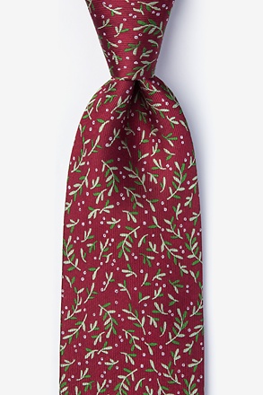 Under the Mistletoe Burgundy Tie