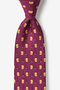 Whiskey & Stogies Burgundy Extra Long Tie Photo (0)