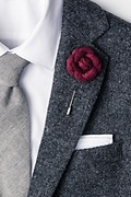 Burgundy Wool Felt Rose Lapel Pin Photo (1)