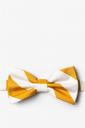 Burnt Orange & White Stripe Pre-Tied Bow Tie