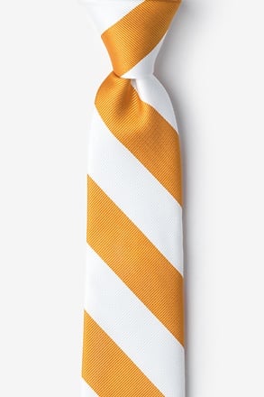 _Burnt Orange & White Stripe Tie For Boys_