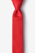 Candy Apple Red Stafford Faux Leather Skinny Tie Photo (0)