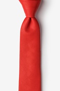 Candy Apple Red Stafford Faux Leather Skinny Tie Photo (0)