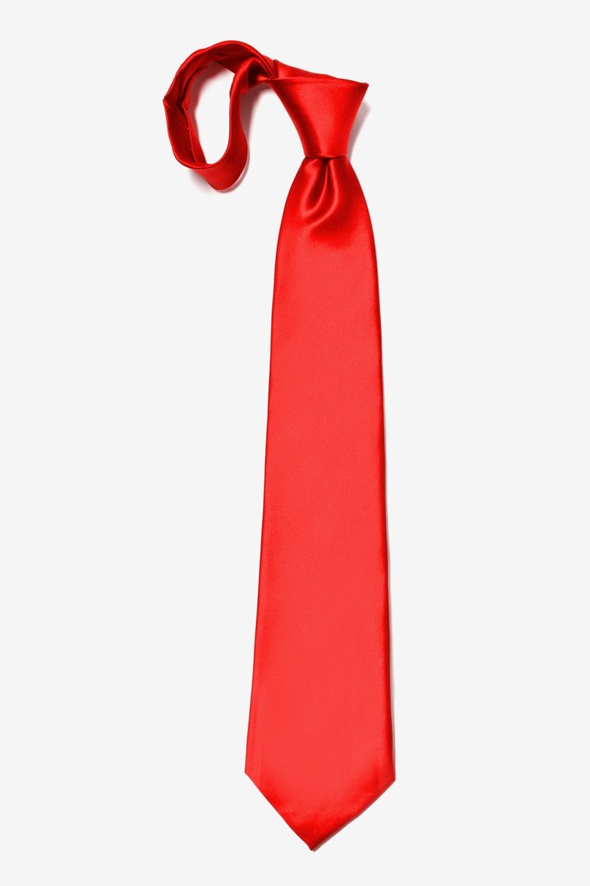 Candy Apple Red Extra Long Tie Photo (3)