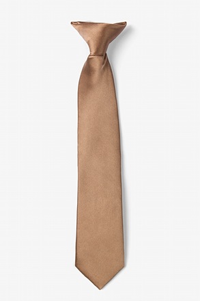 Cappuccino Clip-on Tie For Boys