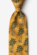Tropical Palms Caramel Tie Photo (0)