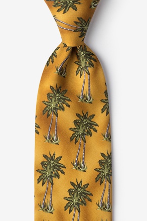 Tropical Palms Caramel Tie
