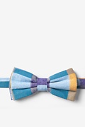 Tailor Check Caribbean Blue Pre-Tied Bow Tie Photo (0)