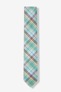 Barrette Plaid Celadon Skinny Tie Photo (1)