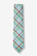 Barrette Plaid Celadon Skinny Tie Photo (1)