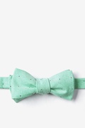 Celadon Warner Cotton Polka Dots Batwing Bow Tie Photo (0)
