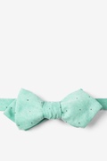 Celadon Warner Cotton Polka Dots Diamond Tip Bow Tie Photo (0)