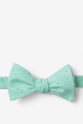 Celadon Warner Cotton Polka Dots Self-Tie Bow Tie Photo (0)