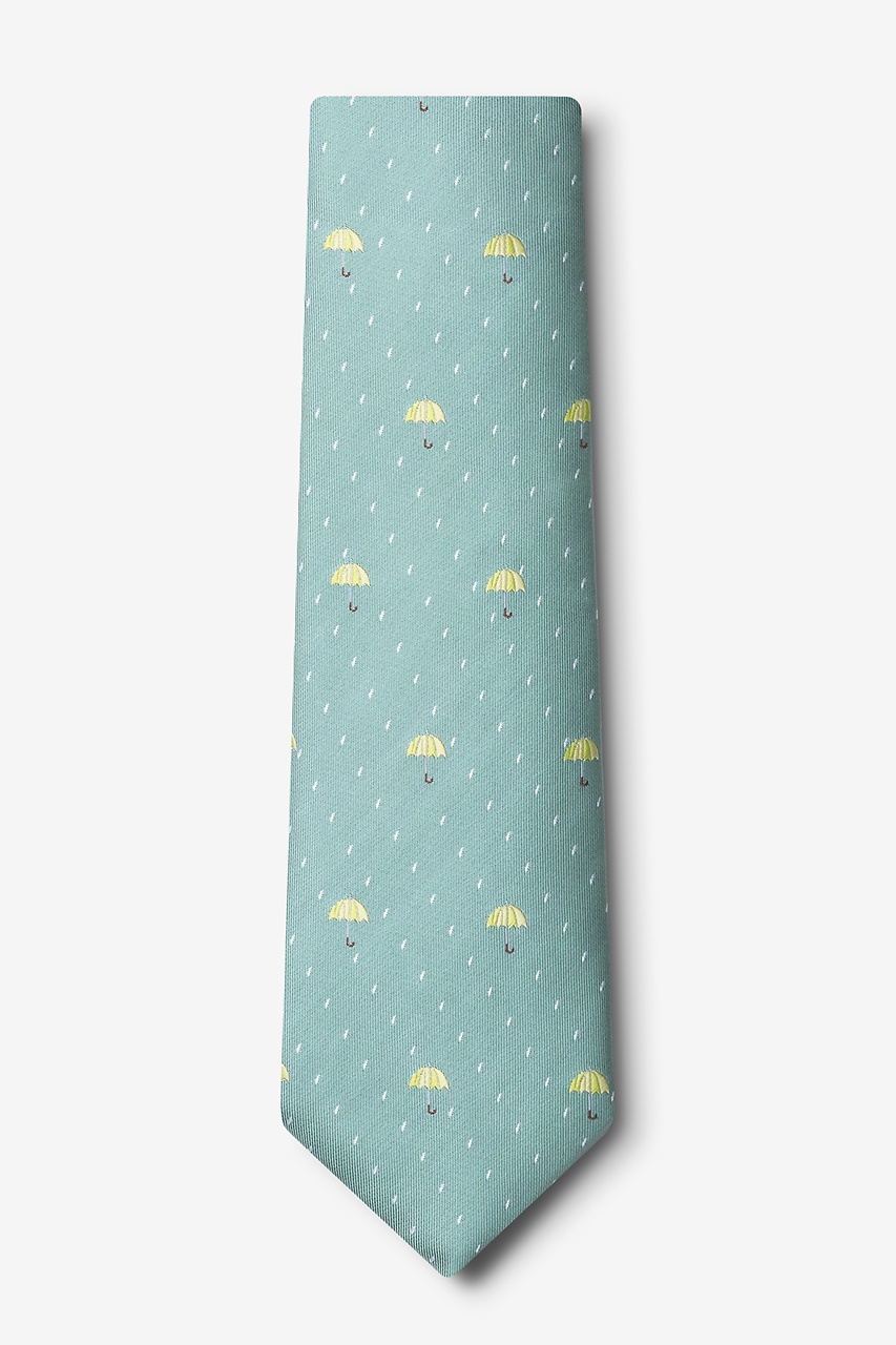 Umbrellas Celadon Extra Long Tie Photo (1)