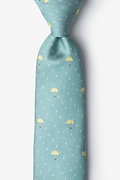 Umbrellas Celadon Extra Long Tie Photo (0)