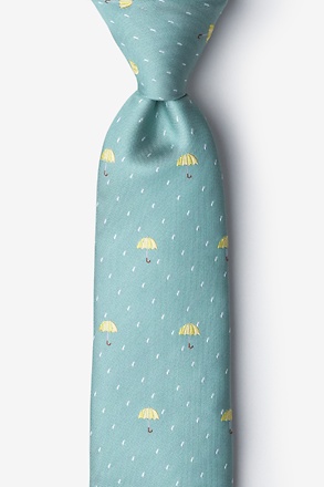 Umbrellas Celadon Extra Long Tie