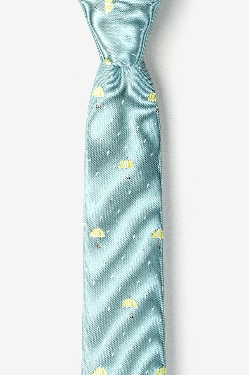 Umbrellas Celadon Skinny Tie Photo (0)