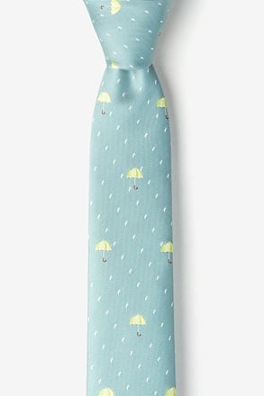 Umbrellas Celadon Skinny Tie