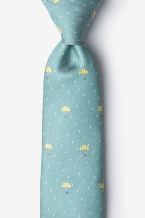 Umbrellas Celadon Tie
