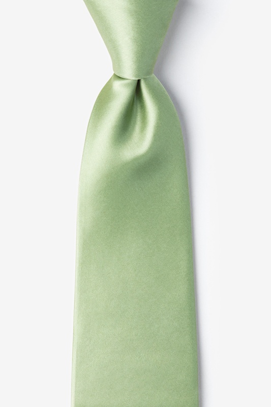 green silk tie