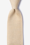 Classic Solid Champagne Knit Tie Photo (0)