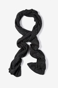 Mens Heathered Solid Charcoal Knit Scarf Photo (3)