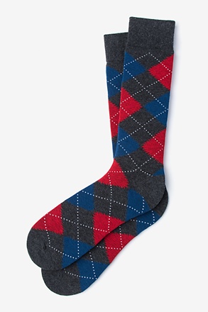_Argyle Assassin Charcoal Medium-Large Sock_