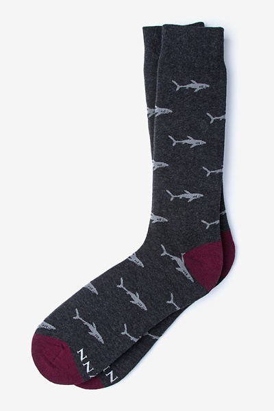 Charcoal Carded Cotton Shark Bait Medium-Large Sock