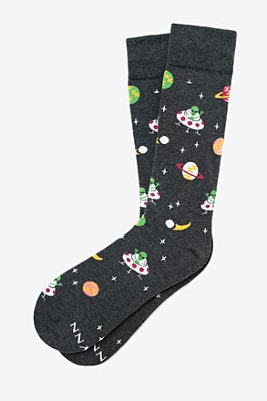 We Come in Peace Charcoal Medium-Large Sock