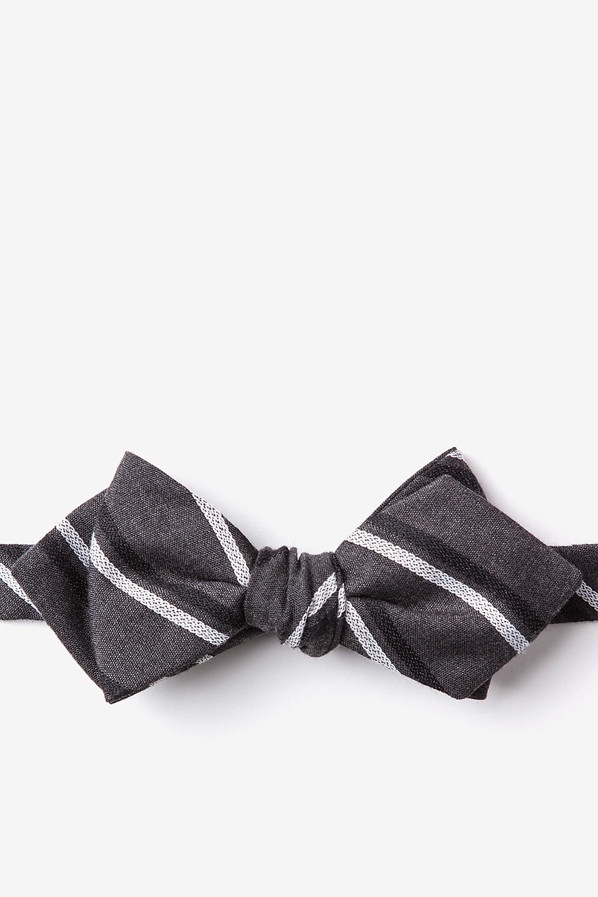 Charcoal Cotton Beasley Diamond Tip Bow Tie | Ties.com