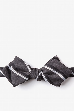 Beasley Charcoal Diamond Tip Bow Tie