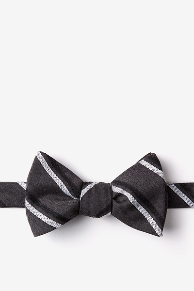 Charcoal Cotton Beasley Self-Tie Bow Tie