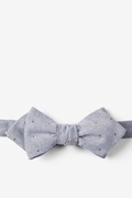 Charcoal Warner Cotton Polka Dots Diamond Tip Bow Tie Photo (0)