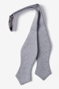 Charcoal Warner Cotton Polka Dots Diamond Tip Bow Tie Photo (3)