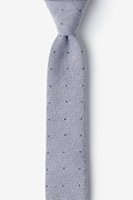 Charcoal Warner Cotton Polka Dots Skinny Tie Photo (0)