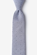 Charcoal Warner Cotton Polka Dots Skinny Tie Photo (0)