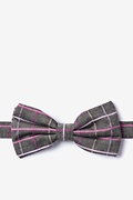 Checkers Charcoal Pre-Tied Bow Tie Photo (0)