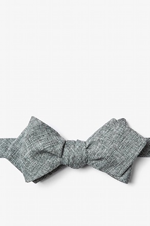 _Galveston Charcoal Diamond Tip Bow Tie_