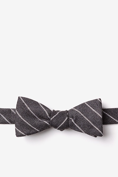 Charcoal Cotton Glenn Heights Skinny Bow Tie | Ties.com