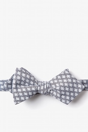 _Poway Charcoal Diamond Tip Bow Tie_