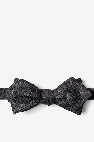 Charcoal Cotton Prescott Diamond Tip Bow Tie
