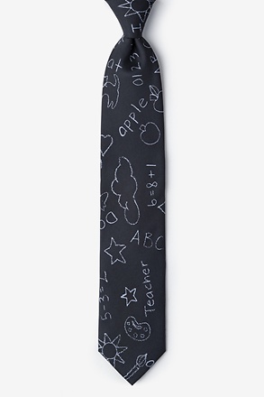 Teacher's Chalkboard Charcoal Tie