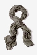 Charcoal Floral Crosses Scarf Photo (1)