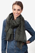 Charcoal Floral Crosses Scarf Photo (0)