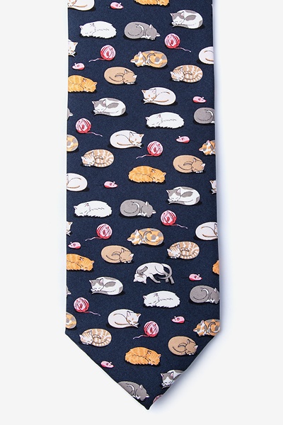 Charcoal Silk Cat Nap Tie