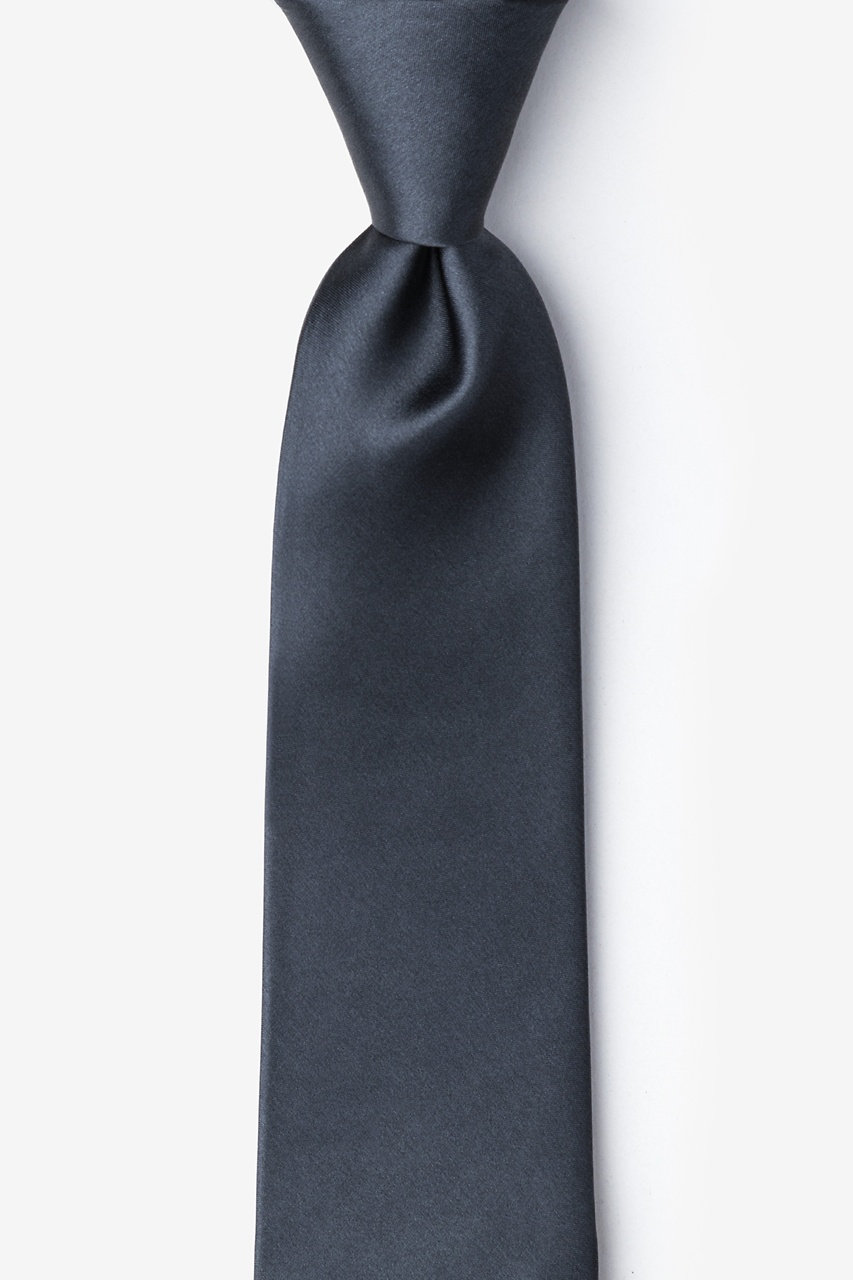 Charcoal Silk Extra Long Tie | Ties.com